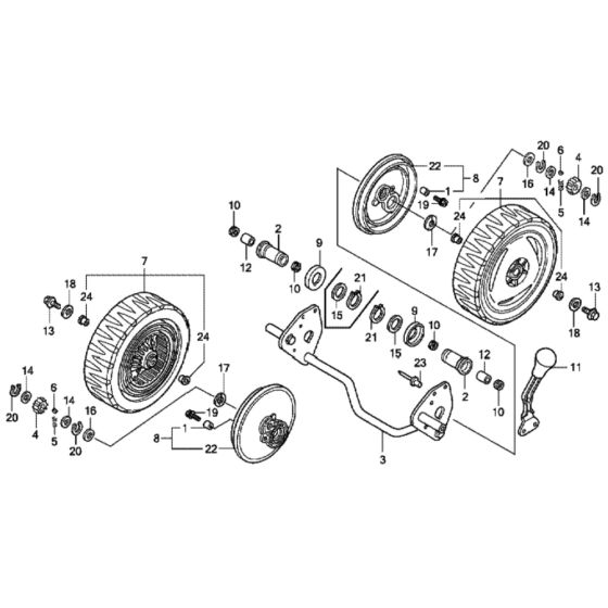 Rear Wheel - Self Propelled for Honda HRG415C2 (IZY) - PDEE Lawn Mower