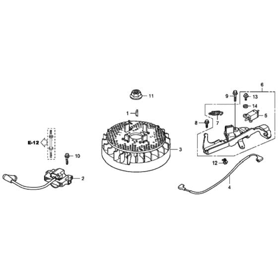 Flywheel/Ignition Coil for Honda HRG415C2 (IZY) - PDEE/A Lawn Mower