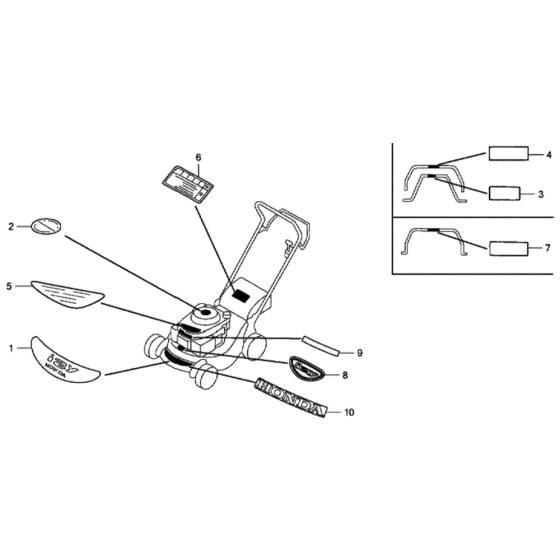 Label (1) for Honda HRG415C2 (IZY) - SDE Lawn Mower