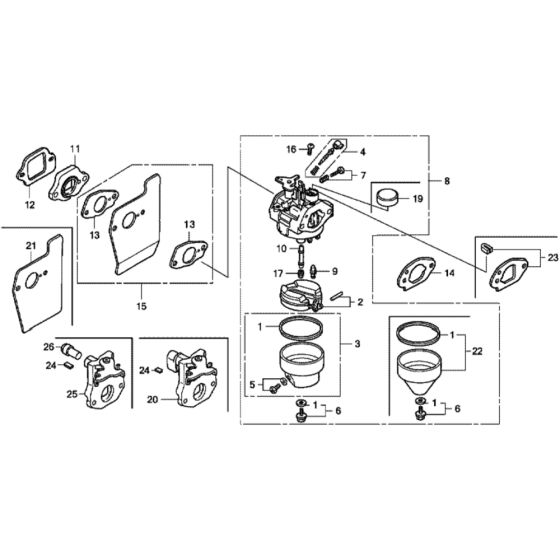 Carburetor for Honda HRG415C2 (IZY) - SDEE Lawn Mower