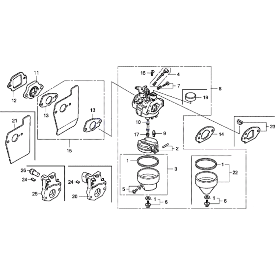 Carburettor Assembly for Honda HRG415 PDE (IZY) Lawnmower