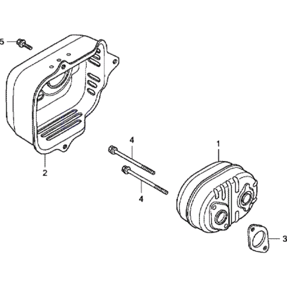 Muffler and Cover Assembly for Honda HRG415 PDE (IZY) Lawnmower