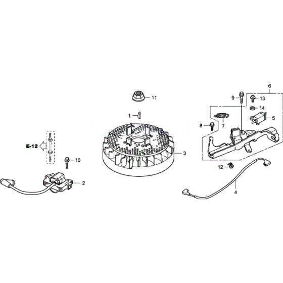 Flywheel and Ignition Coil Assembly for Honda HRG415 SD (IZY) Lawnmower