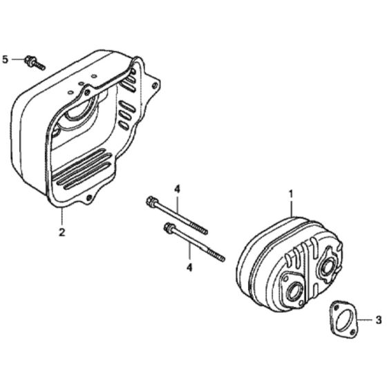 Muffler for Honda HRG465C1 - PDE Lawn Mower