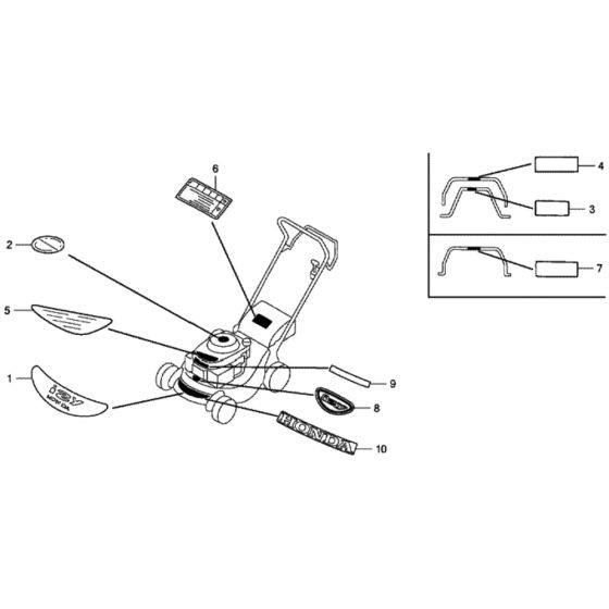 Label for Honda HRG465C1 - PDE Lawn Mower