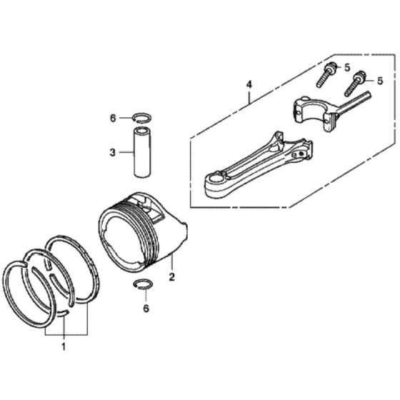 Piston/Connecting Rod for Honda HRG465C1 - PDE Lawn Mower