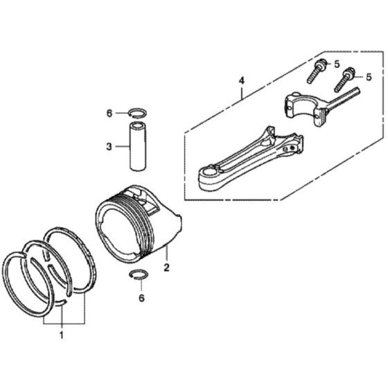 Piston/Connecting Rod for Honda HRG465C1 - PDEE Lawn Mower