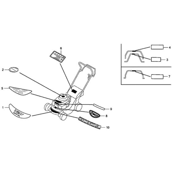 Label for Honda HRG465C1 - SDE Lawn Mower