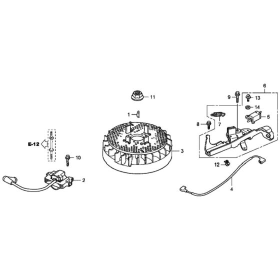 Flywheel/Ignition Coil for Honda HRG465C1 - SDEE Lawn Mower