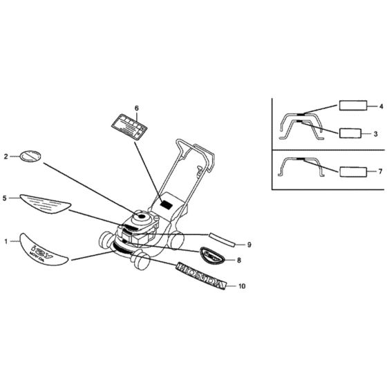 Label for Honda HRG465C1 - SDEE Lawn Mower