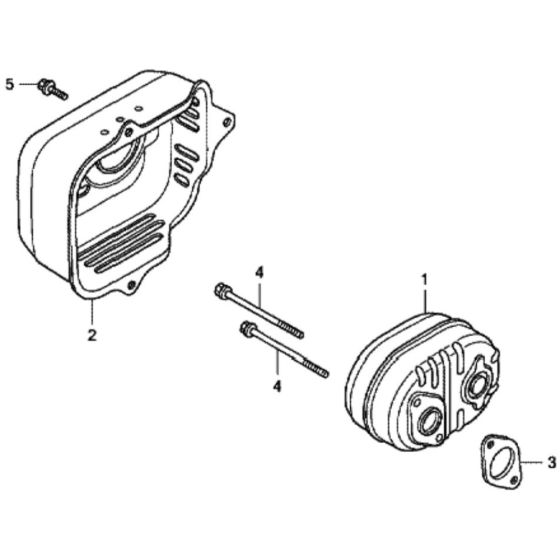 Muffler for Honda HRG465C2 - PDEE/A Lawn Mower