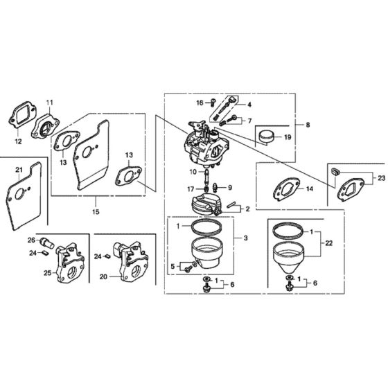 Carburetor for Honda HRG465C2 - SDEE Lawn Mower