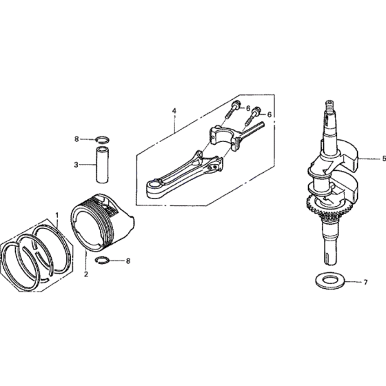 Crankshaft & Piston Assembly for Honda HRG536-SD Lawn Mowers