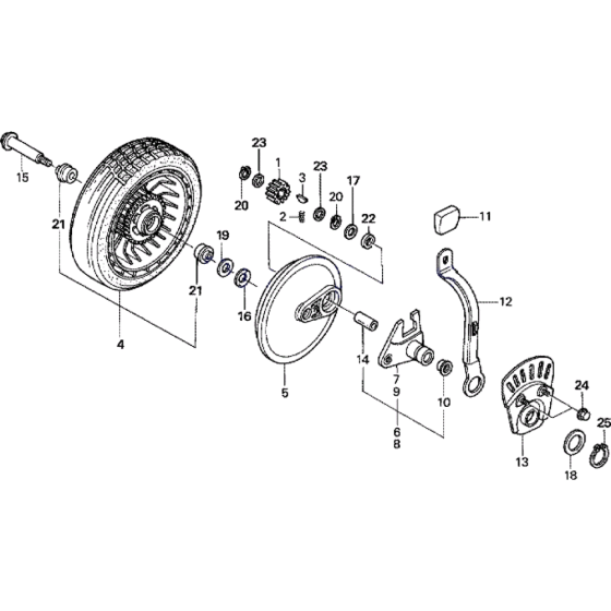 Wheel Rear Assembly for Honda HRG536-SD Lawn Mowers