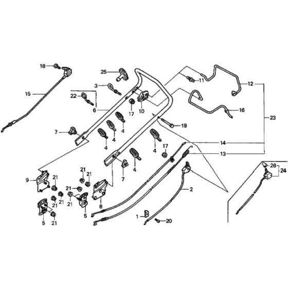 Handle Pipe for Honda HRG536C1 - PDEA/A Lawnmower