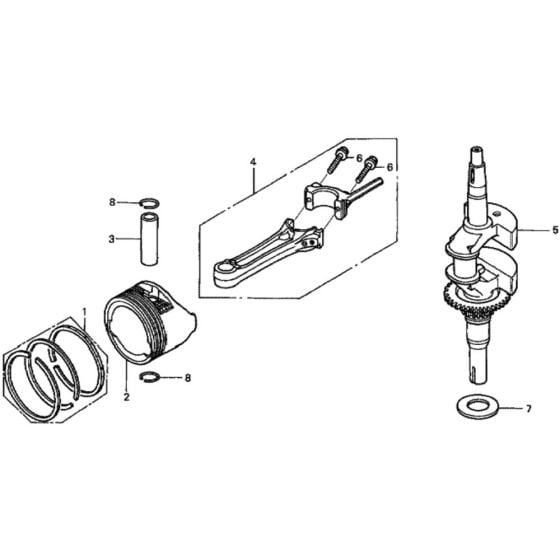 Crankshaft/Piston for Honda HRG536C1 - PDEA/A Lawnmower