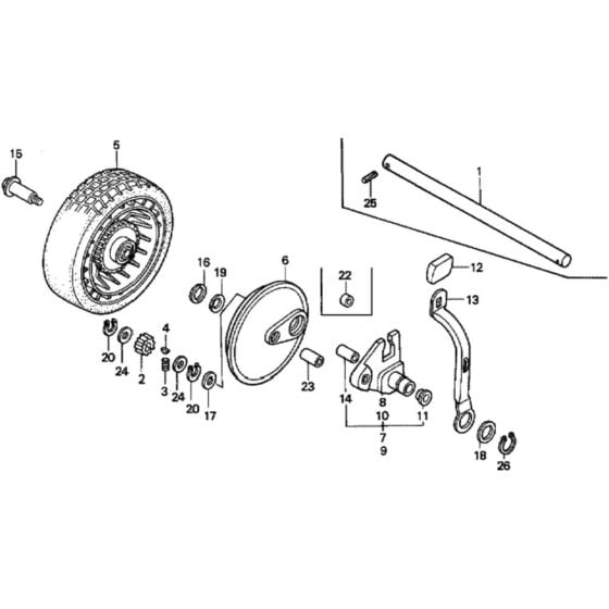 Rear Wheel for Honda HRG536C1 - SDE/A Lawnmower