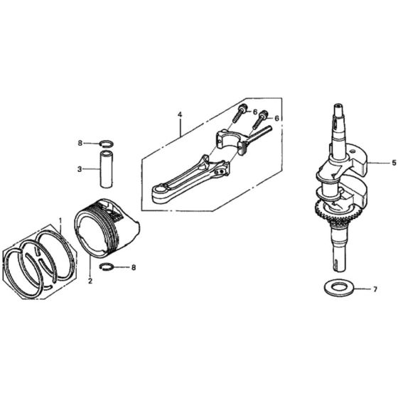 Crankshaft/Piston for Honda HRG536C1 - SDF Lawnmower