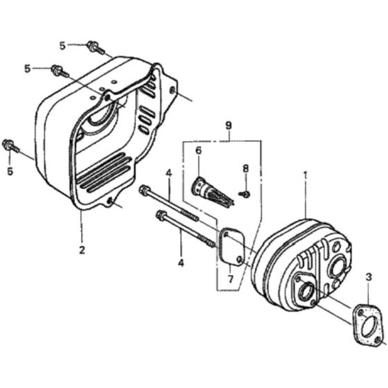 Muffler for Honda HRG536C1 - SDFA/A Lawnmower