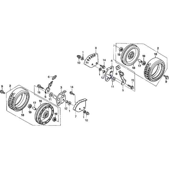 Wheel Front Assembly for Honda HRH536 Pro Lawnmower