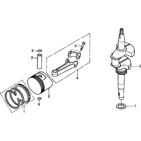 Crankshaft and Piston Rod Assembly for Honda HRH536 Pro Lawnmower