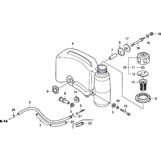 Fuel Tank Assembly for Honda HRH536 Pro Lawnmower