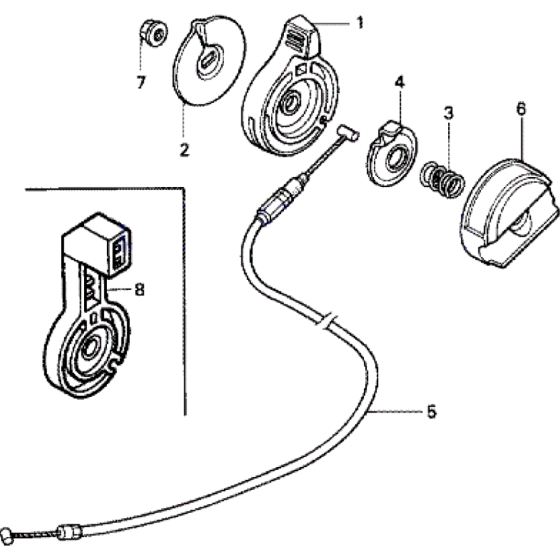 Throttle Lever and Cable Assembly for Honda HRH536 Pro Lawnmower