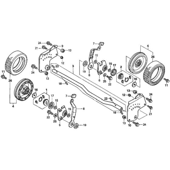 Rear Wheel for Honda HRH536 - HXE Lawn Mower