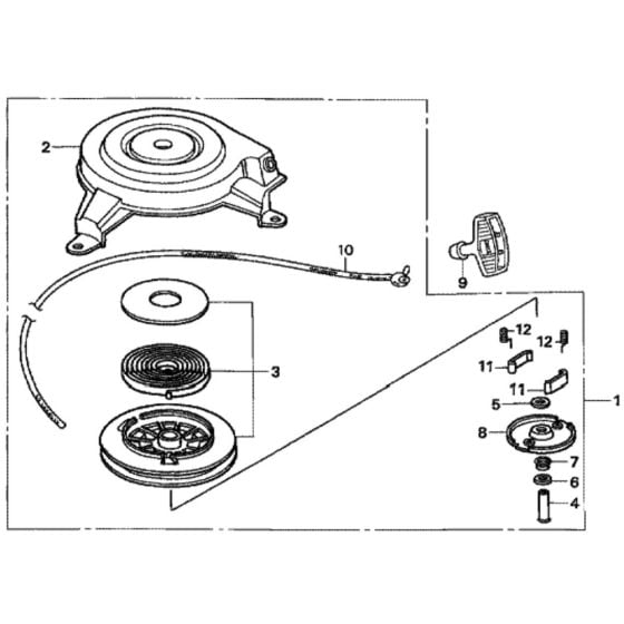 Recoil Starter for Honda HRH536 - HXE Lawn Mower