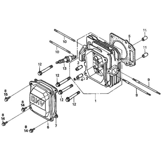 Cylinder Head for Honda HRH536K1 - QXE Lawn Mower