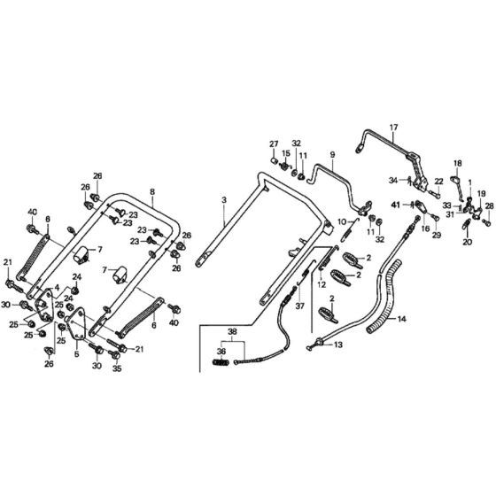 Handle for Honda HRH536K1 - QXE Lawn Mower