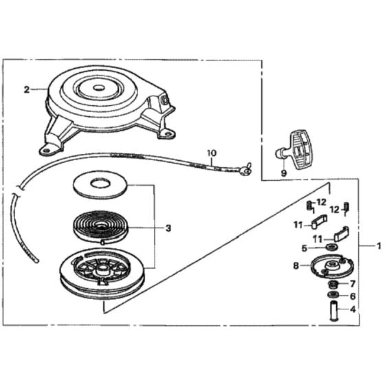 Recoil Starter for Honda HRH536K1 - QXE Lawn Mower