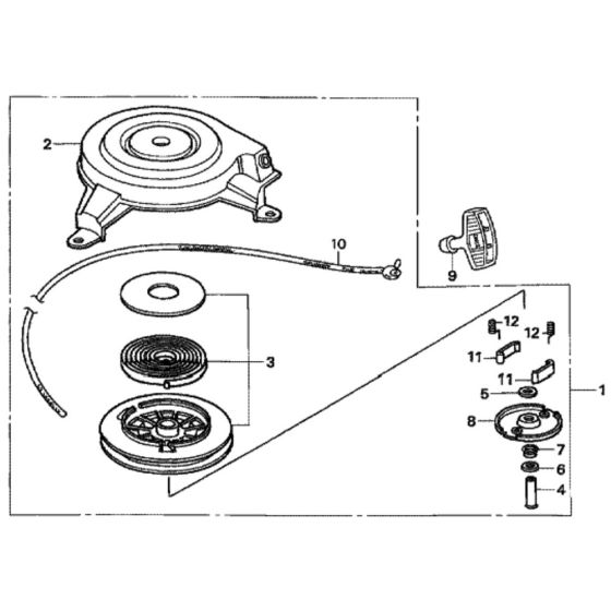 Recoil Starter for Honda HRH536K2 - HXE Lawn Mower