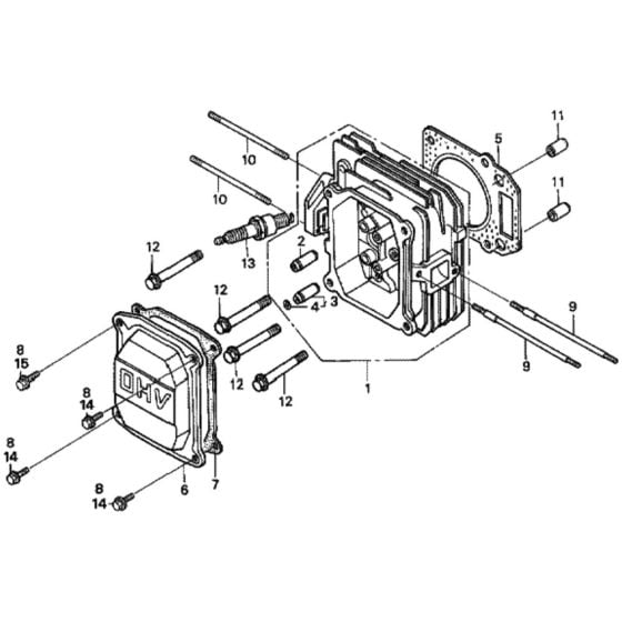 Cylinder Head for Honda HRH536K2 - QXE Lawn Mower