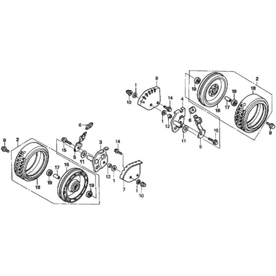 Front Wheel for Honda HRH536K2 - QXE Lawn Mower