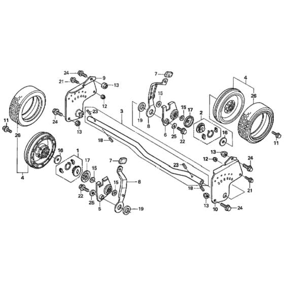 Rear Wheel for Honda HRH536K3 - HXE Lawn Mower