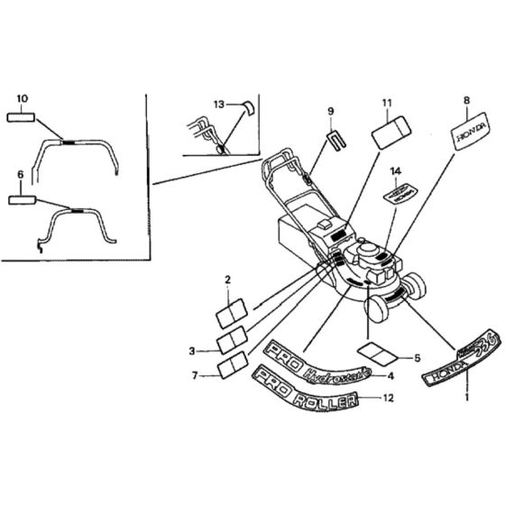 Label for Honda HRH536K3 - HXE Lawn Mower