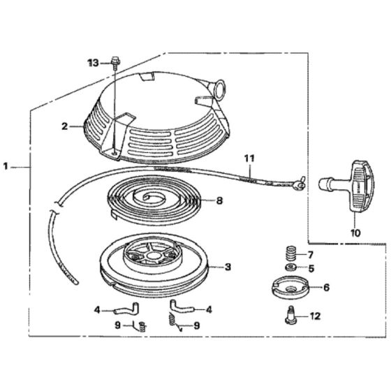 Recoil Starter (2) for Honda HRH536K3 - HXE Lawn Mower