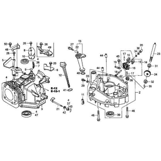 Cylinder Barrel/Oil Pan for Honda HRH536K3 - QXE Lawn Mower