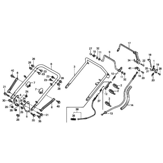 Handle Pipe for Honda HRH536K4 - HXEH Lawn Mower