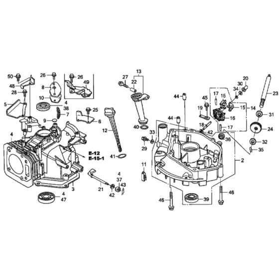 Cylinder Barrel/Oil Pan for Honda HRH536K4 - HXEH Lawn Mower