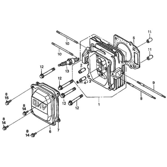 Cylinder Head for Honda HRH536K4 - QXEH Lawn Mower