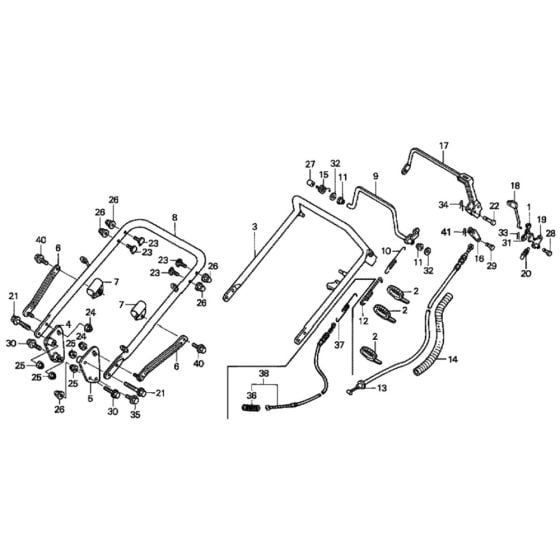 Handle Pipe for Honda HRH536K4 - QXEH Lawn Mower