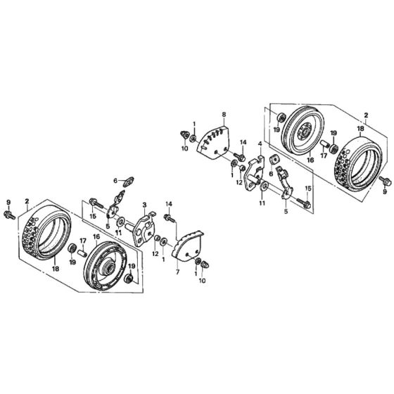 Front Wheel for Honda HRH536K4 - QXEH Lawn Mower