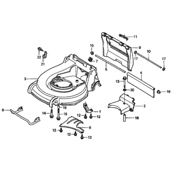 Cutter Housing for Honda HRH536K4 - QXEH Lawn Mower