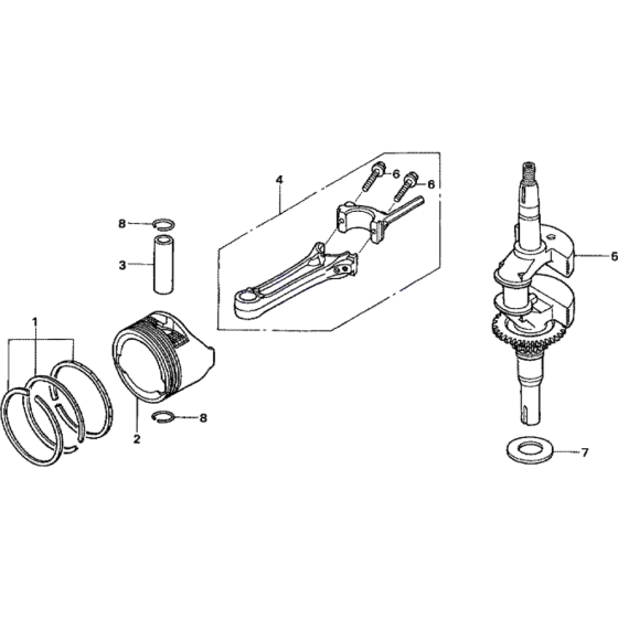 Crankshaft, Piston & Connecting Rod Assy for Honda HRX426-SX Lawn Mowers