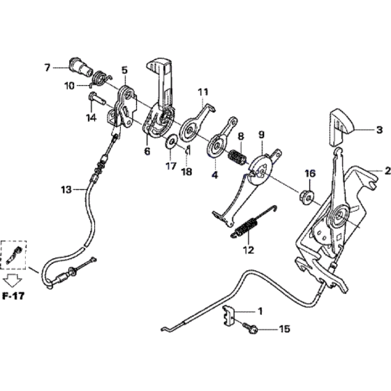 Throttle Lever Assembly for Honda HRX426-SX Lawn Mowers