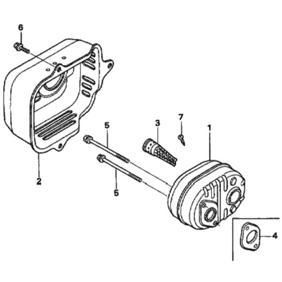 Muffler for Honda HRX426C - PDE Lawn Mower