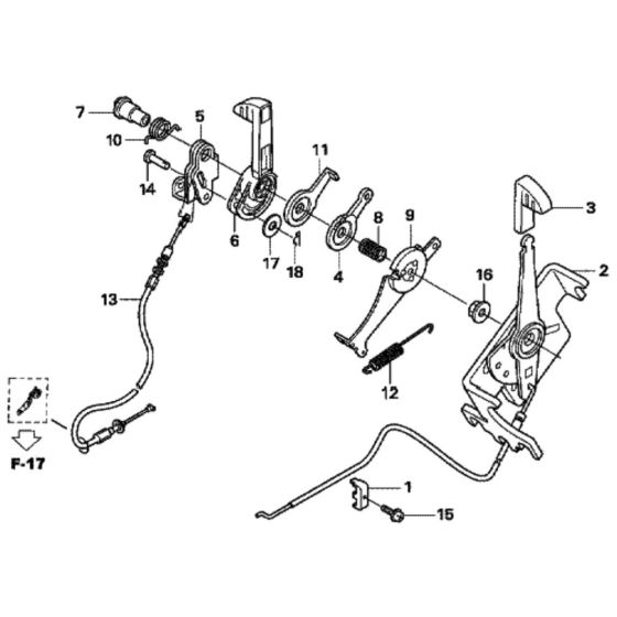 Throttle Lever for Honda HRX426C - PDE Lawn Mower