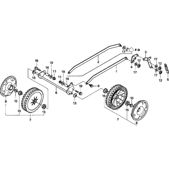 Wheel Front Assembly for Honda HRX426 QX Lawn Mowers